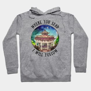 Gazebo at Town Square - Night Stars - Where You Lead I Will Follow - Gilmore Hoodie